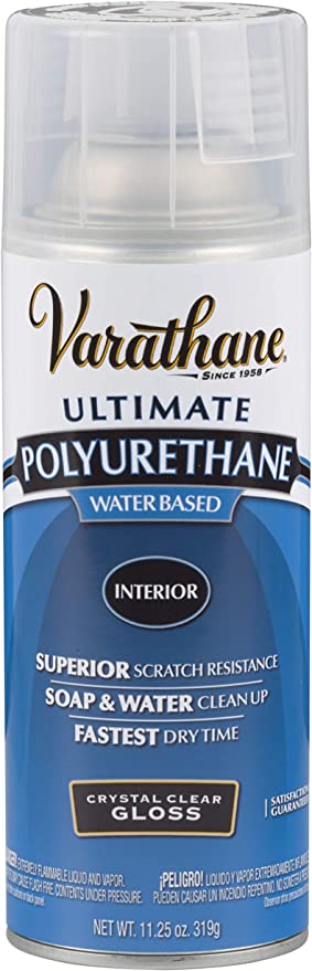 VARATHANE, 11.25 OZ Spray polyuréthane intérieur à base d'eau - Clair brillant