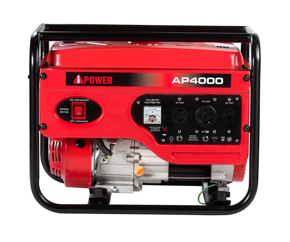 A-iPower, A-iPower AP4000 4,000-Watt Gasoline Powered Manual Start Generator, 4000 Watt, red (Refurbished)