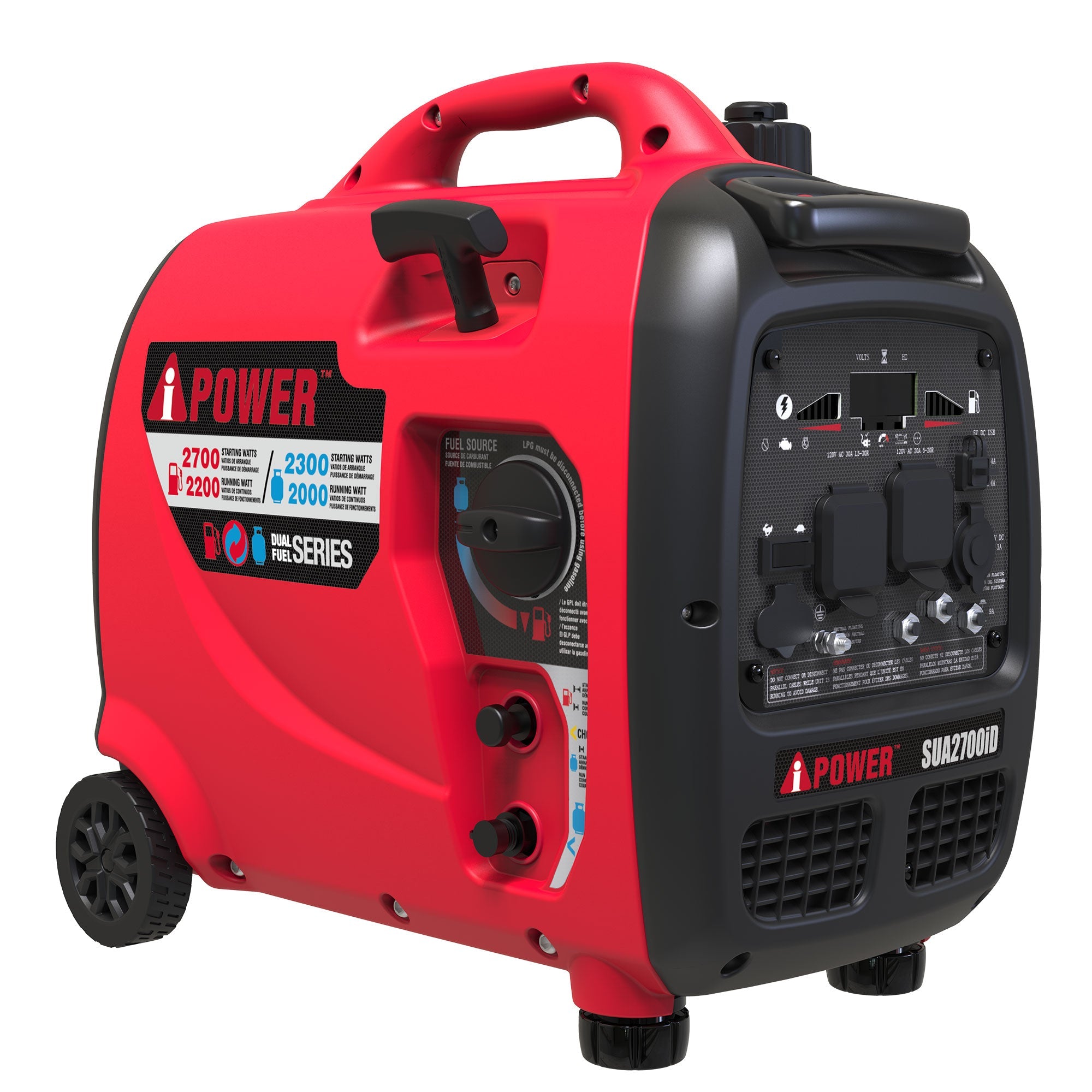 A-iPower, A-iPower SUA2700iD, 2700 Peak Watts, Dual Fuel Inverter Generator (Refurbished), restauré, avec des égratignures et des bosses.