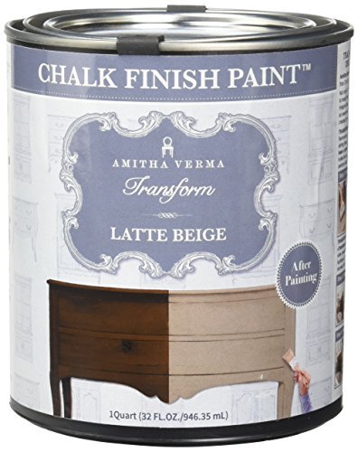 Amitha Verma, Amitha Verma peinture de finition à la craie, pas de préparation, une couche, séchage rapide, 1 litre, (Latte Beige)