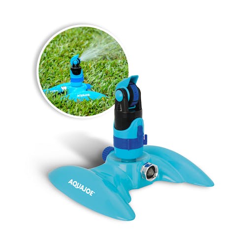 Aqua Joe, Aqua Joe AJ-MSSBM Turbo Drive 360 Sprinkler restauré | 4 modèles de pulvérisation | Couverture personnalisable | Couverture maximale de 3,740 Sq. Ft. (Remis à neuf)