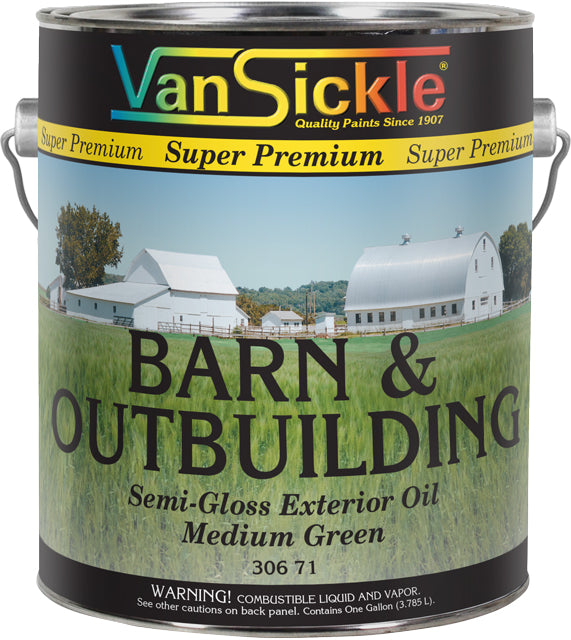 Van Sickle, Barn & Outbuilding Super Premium Oil 5 Gal - Rouge brillant semi-lustré