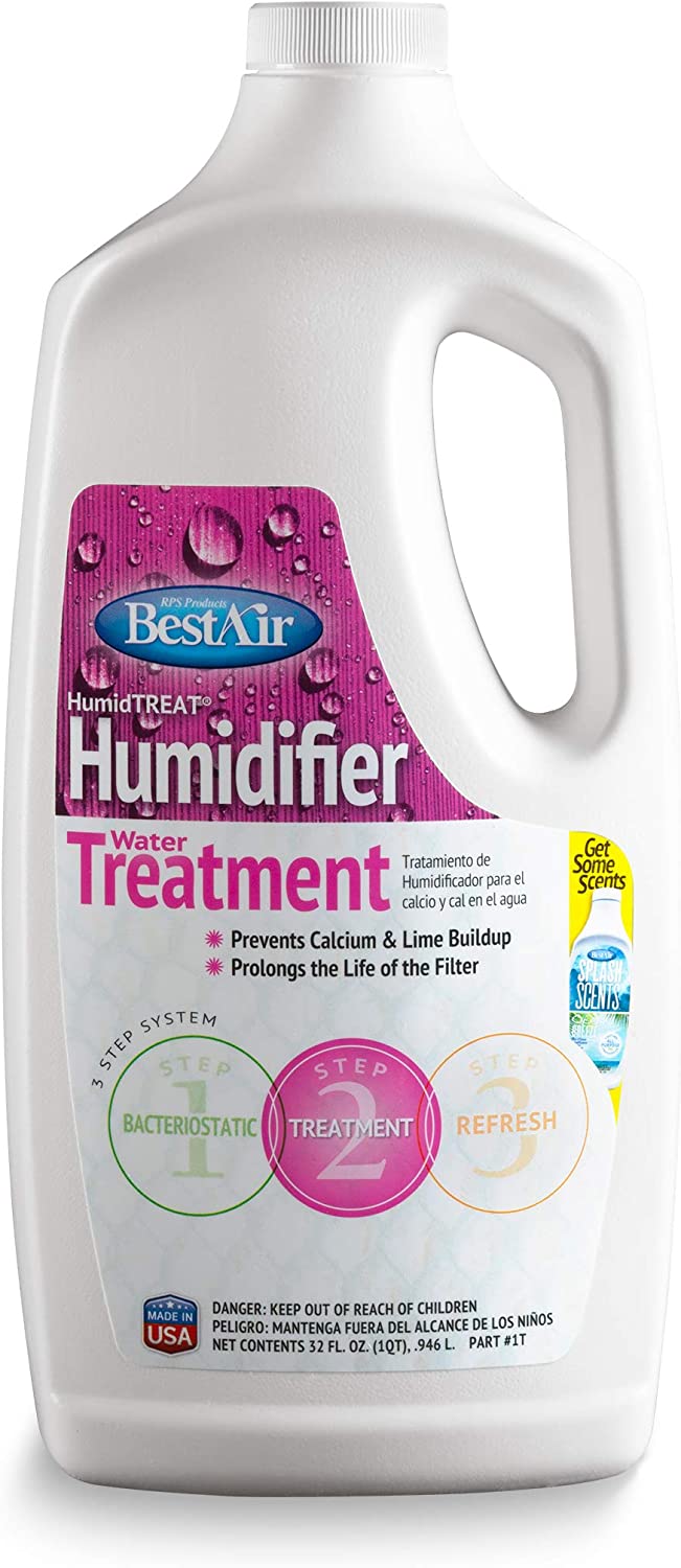 BestAir, BestAir 1T, Humiditreat Extra Strength Humidifier Water Treatment, 32 oz , Pink