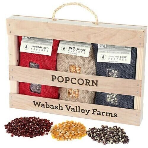 Wabash, Boîte en bois pour pop-corn en toile de jute