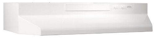 Broan-NuTone, Broan-NuTone F403011 Insert avec lumière, ventilateur d'extraction pour hotte de cuisinière convertible à deux vitesses et à quatre voies sous l'armoire, 30 pouces, blanc sur blanc