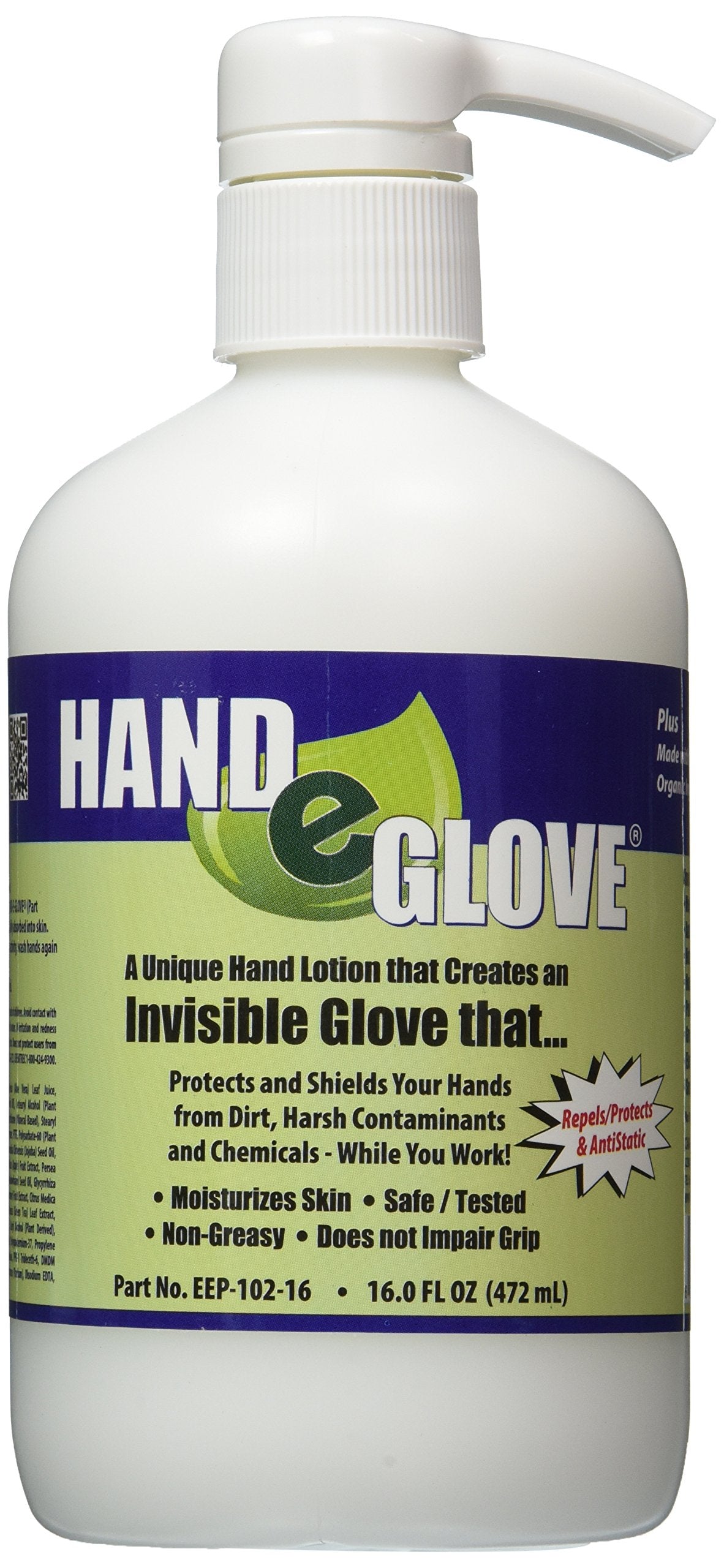 Laboratoires CAIG, CAIG Laboratoires Hand-E-Glove, Flacon 472ml, Lotion protectrice professionnelle DIY, 12 g