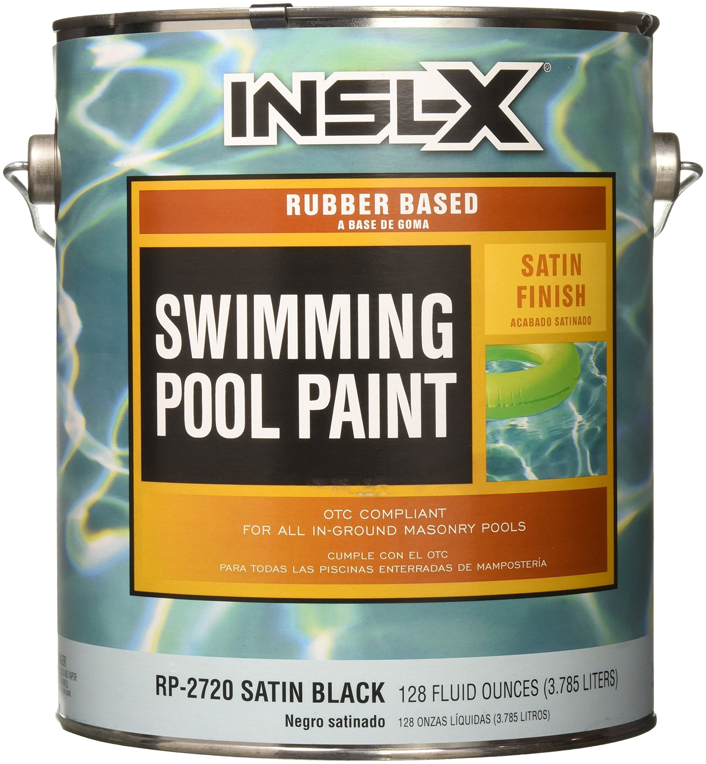 REVÊTEMENTS COMPLÉMENTAIRES, COMPLEMENTARY COATINGS RP2720092-01 INSL-X Peinture pour piscine à base de caoutchouc noir, 1 gallon, noir