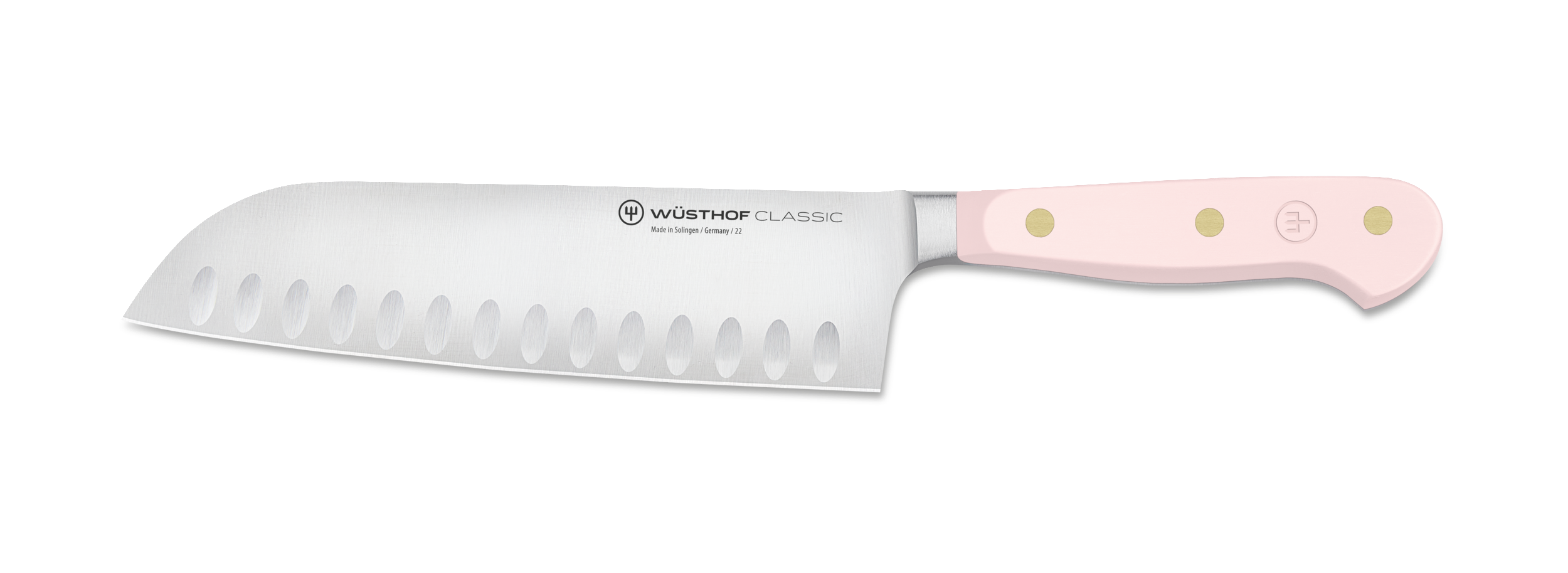 TRIDENT D'AMÉRIQUE, COUTEAU SANTOKU CLASSIC PINK SEA SALT 7IN