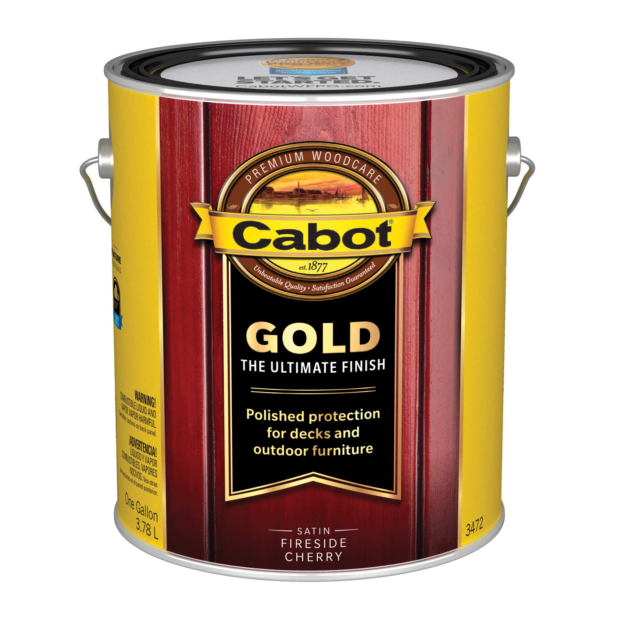 Cabot, Cabot 140.0003472.007 Teinture de finition or, gallon, cerisier de feu