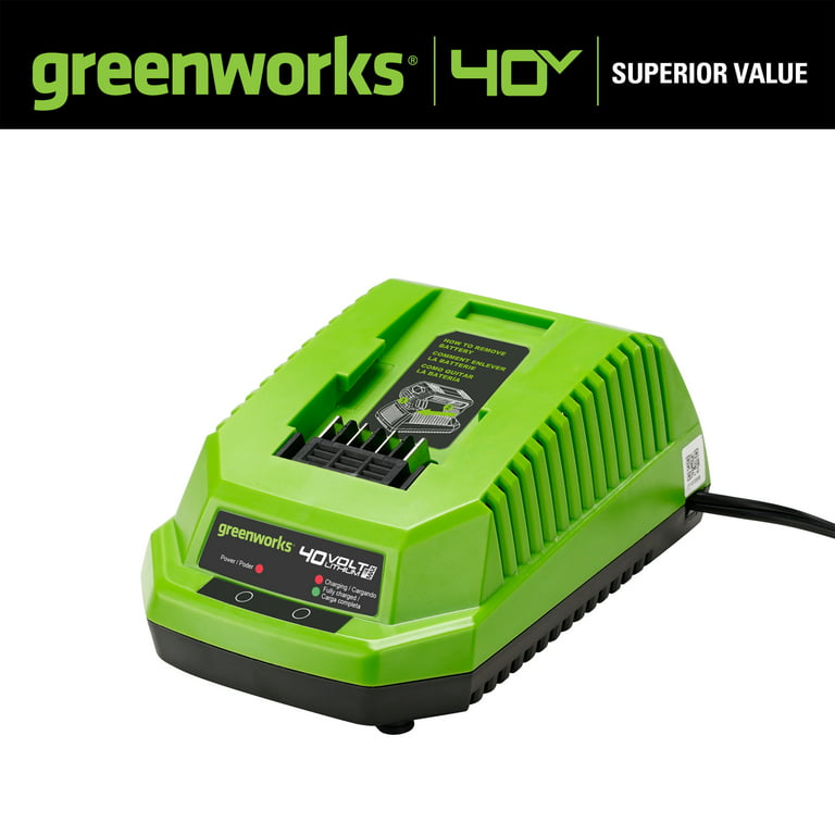 Greenworks, Chargeur de batterie Greenworks 40V restauré, 29482 (Remis à neuf)