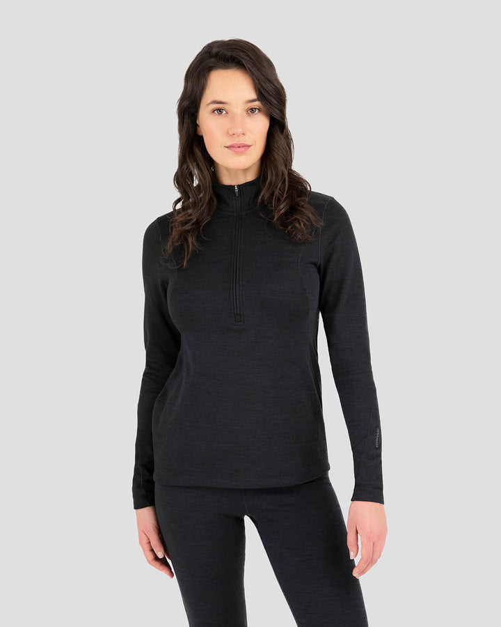 Terramar, Chemise thermique semi-zippée en laine mérinos Thermawool 3.0 pour femmes