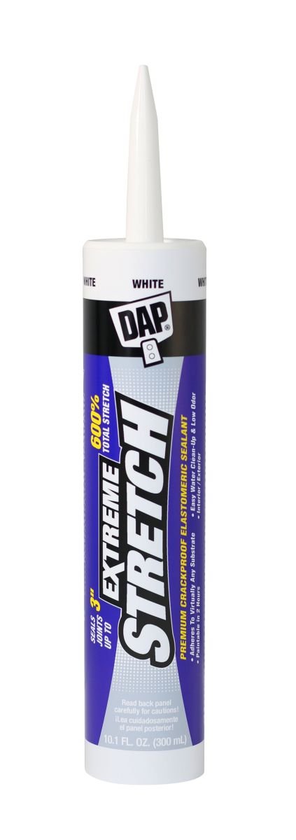 DAP, DAP 18715 2 Pack 10.1 oz. Extreme Stretch Premium Crackproof Elastomeric Sealant, blanc