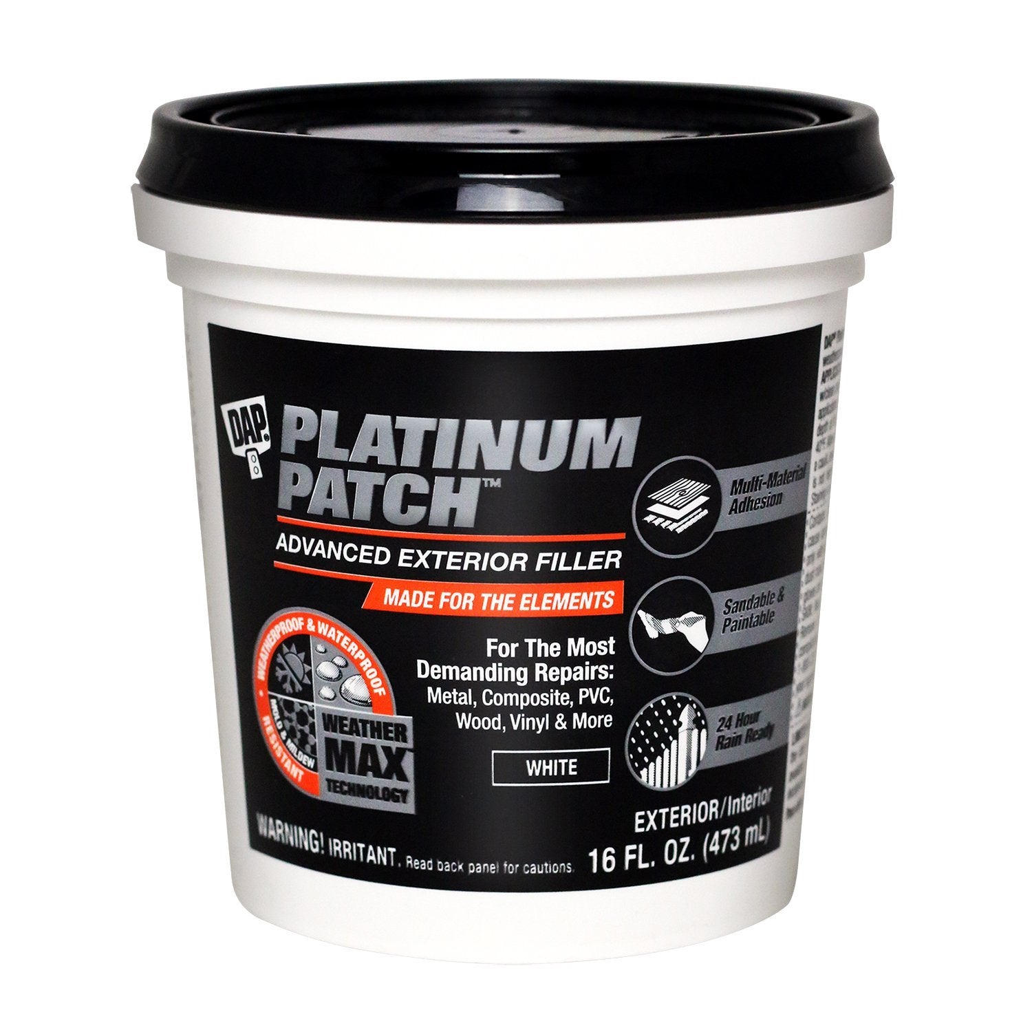 DAP, DAP INC 18741 Platinum 16OZ Patch Filler, 16.0 Fl Oz, Blanc