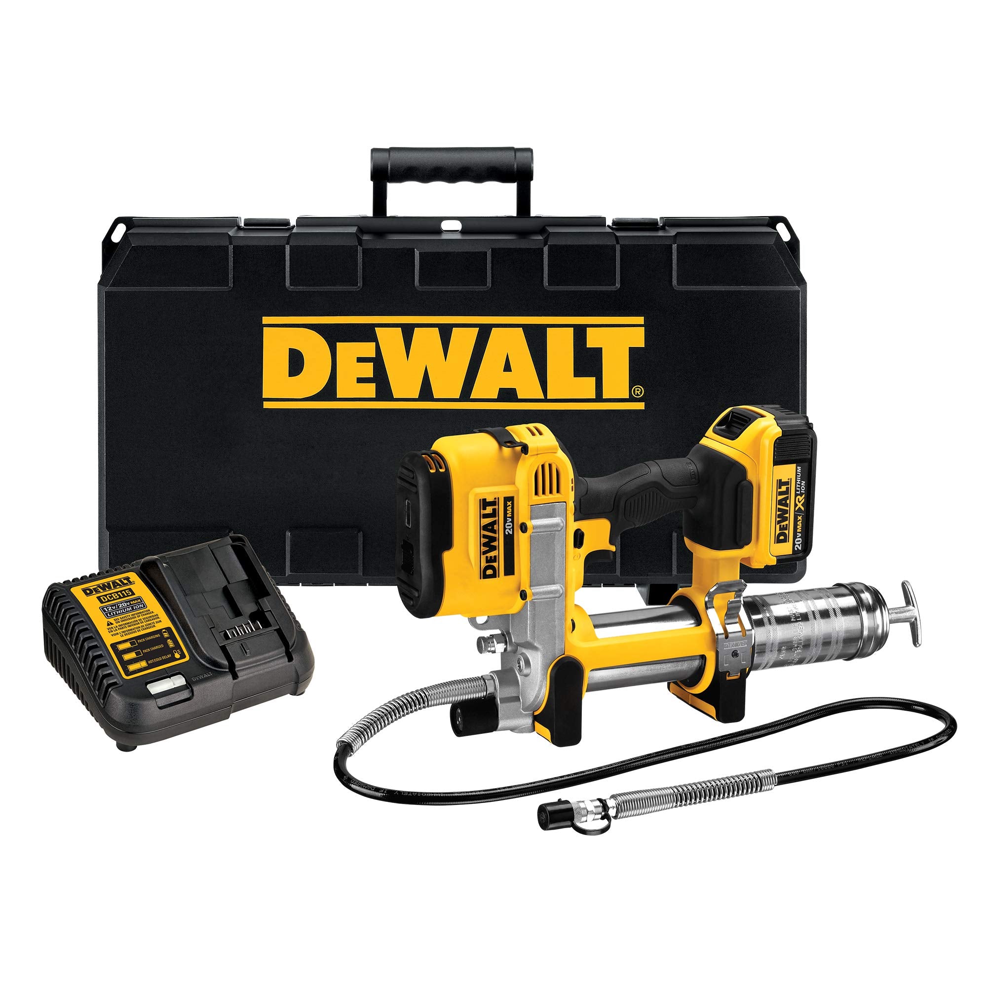 DEWALT, DEWALT 20V MAX Grease Gun Kit, sans fil, 42 Long Hose, 10,000 PSI, Variable Speed Triggers, batterie et chargeur inclus (DCGG571M1)