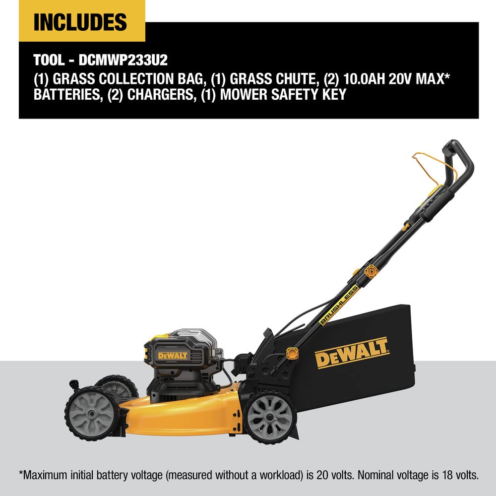 DEWALT, DEWALT DCMWP233U2 - Tondeuse poussée sans fil à batterie 20-Volt MAX Lithium-Ion 21.5 in.