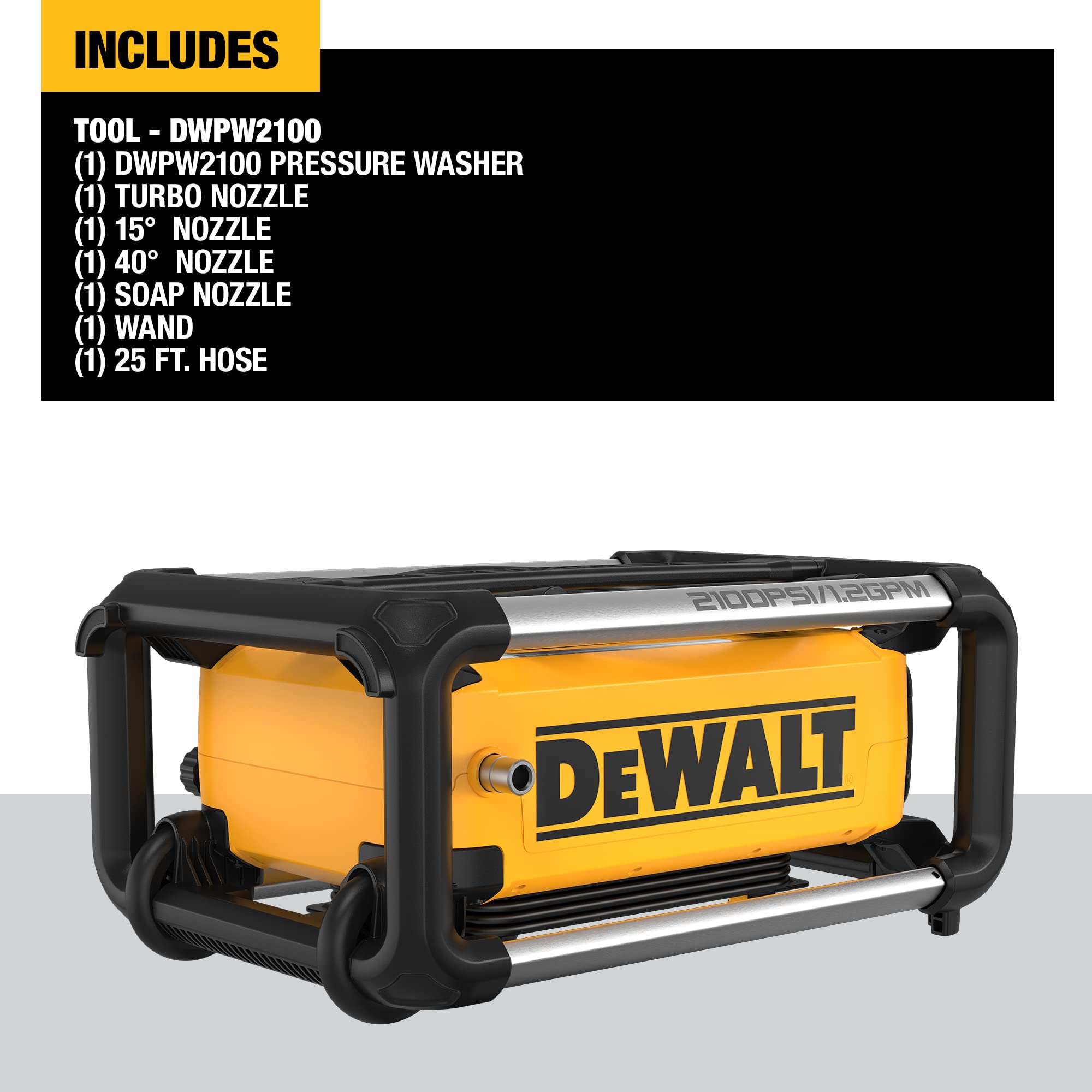 DEWALT, DEWALT Laveuse à pression électrique de chantier 2100 PSI DWPW2100