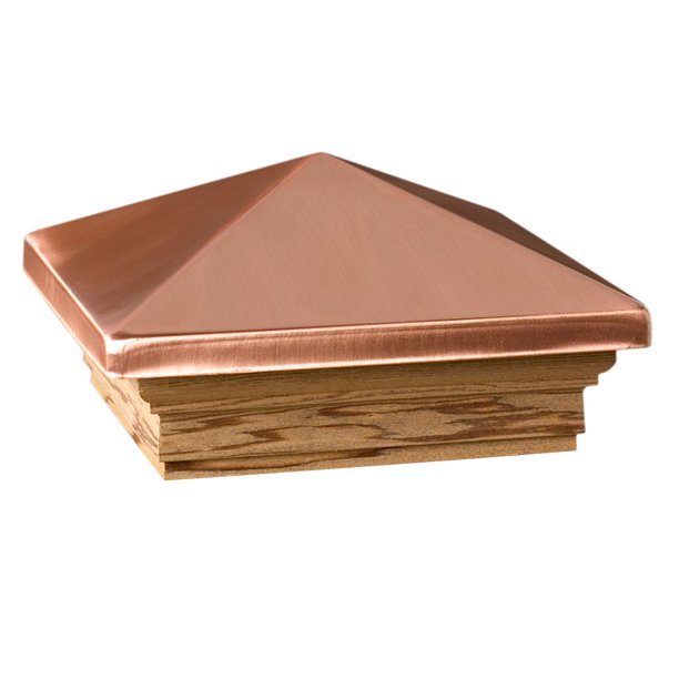 Décorateurs, Deckorators 72223 Victoria High Point Copper Post Cap with Treated Base (Nominal 4 "x4")