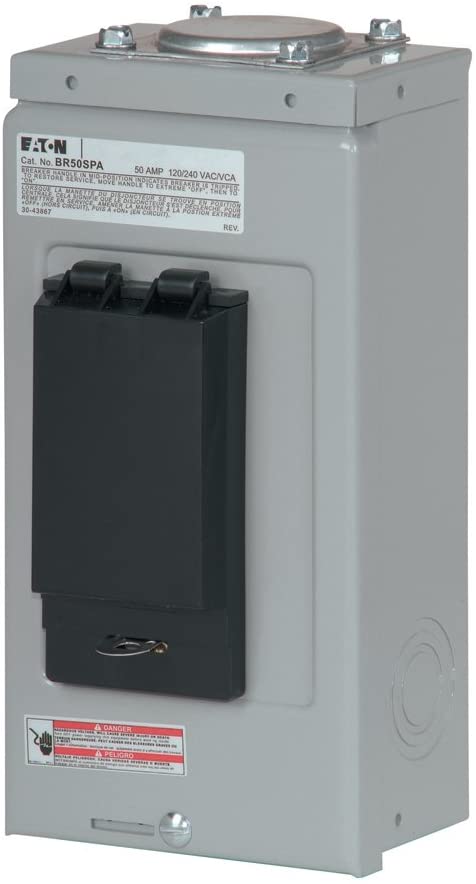 Eaton, Eaton BR50SPAST Panneau Spa, 50A, 1PH, 120/240VAC, Type BR, Autotest, DDFT, NEMA 3R