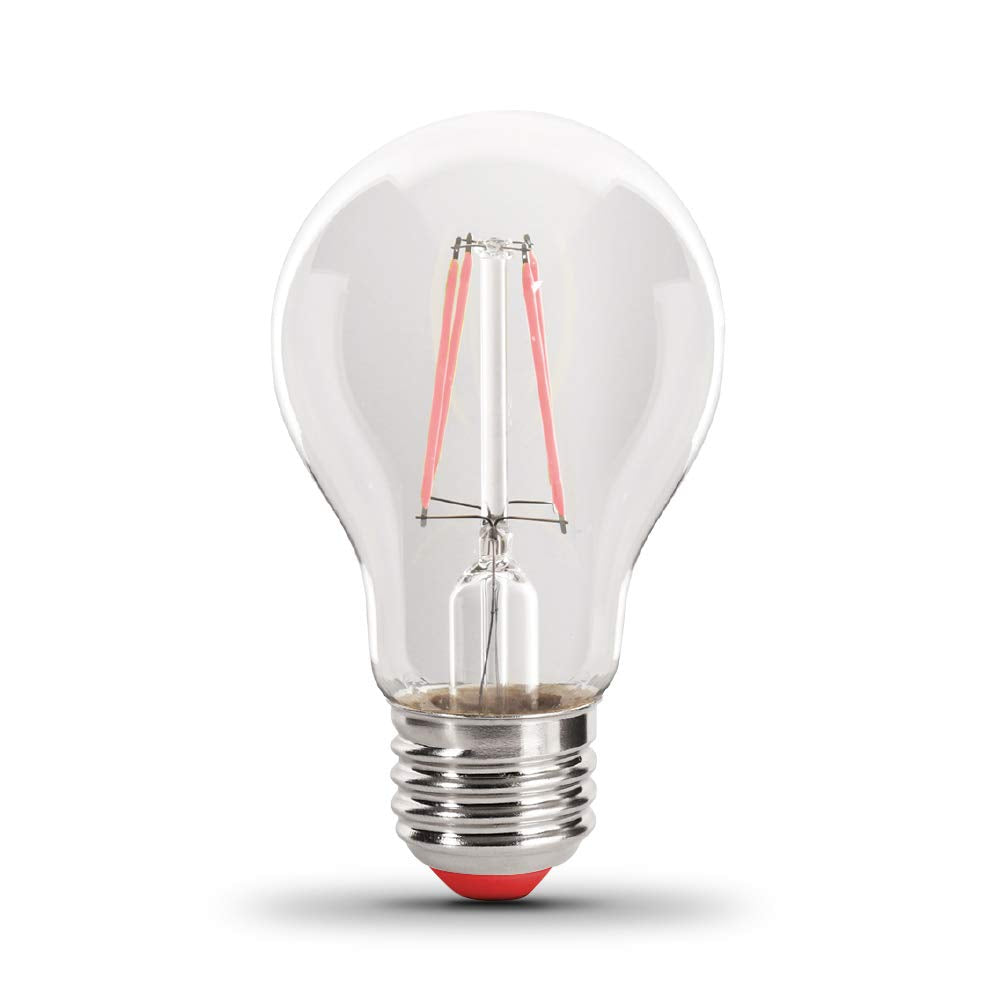 Feit Electric, Feit Electric A19/TR/LED 4.5-Watt Dimmable Red Filament Glass, A19 Clear LED Light Bulb