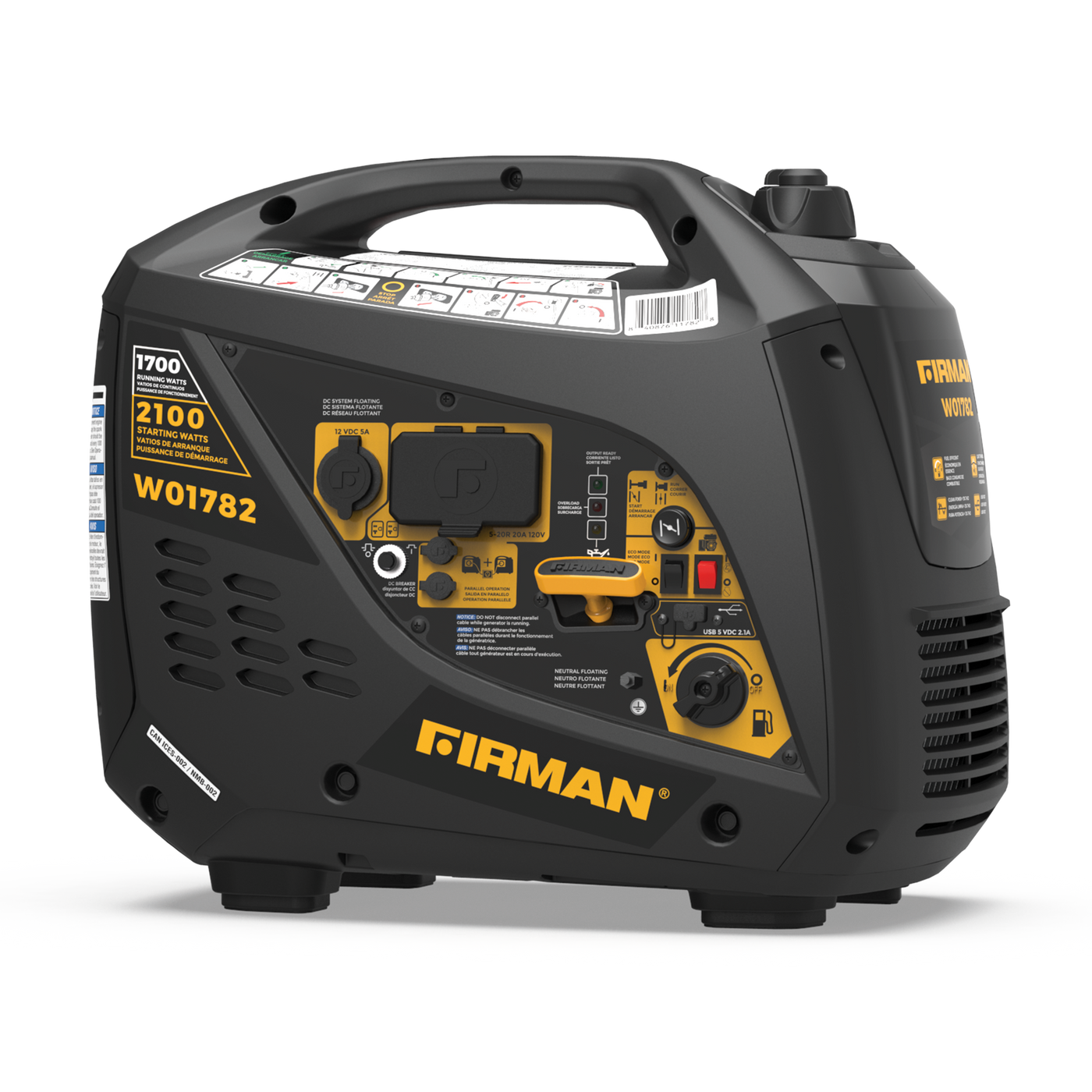 Firman, Firman W01782 - Whisper Series 1700 Watt Inverter Generator Built-in Parallel Kit CARB CETL Certified [Remanufactured] (en anglais)