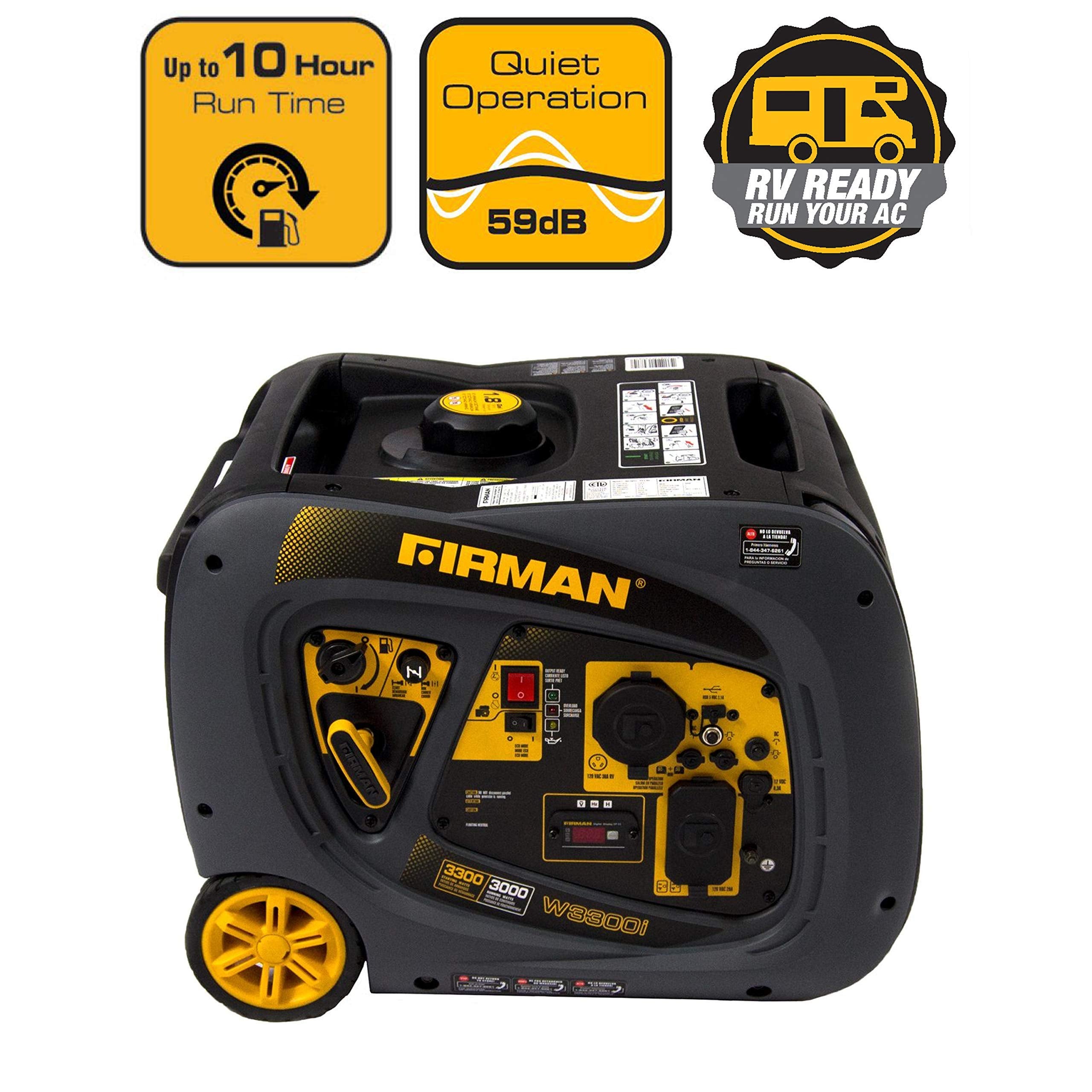 Firman, Firman W03383 3650/3300 Watt Electric Start Gas Portable Generator cETL and CARB Certified [Remanufactured] (en anglais)