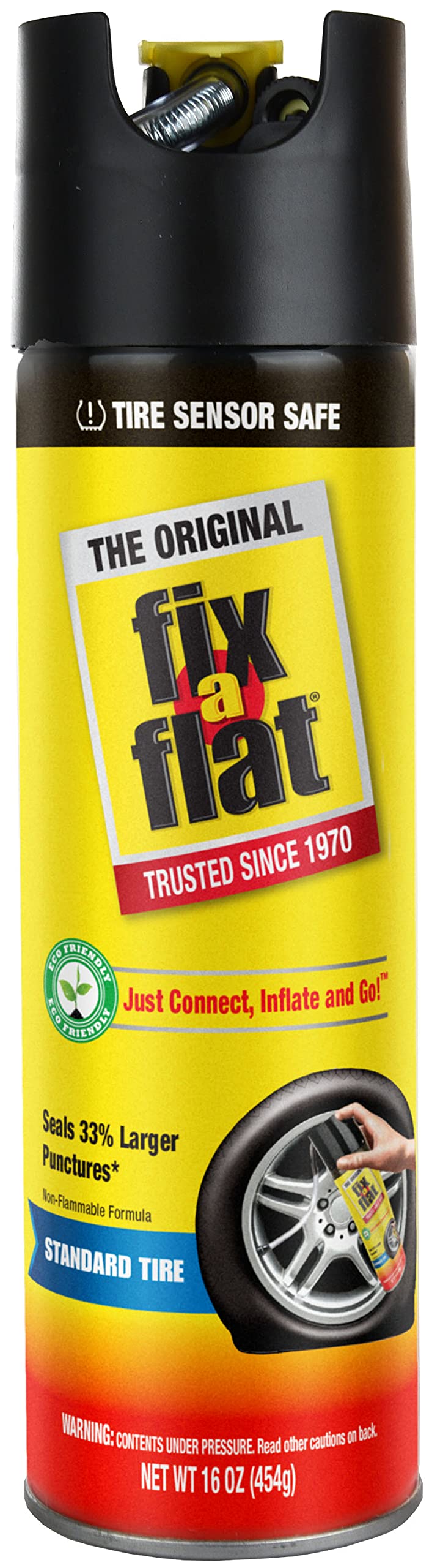 Réparer un appartement, Fix-A-Flat S60420 Réparateur et gonfleur de pneus en aérosol, pour pneus standard, formule écologique, convient à toutes les voitures, 16 oz (paquet de 1)