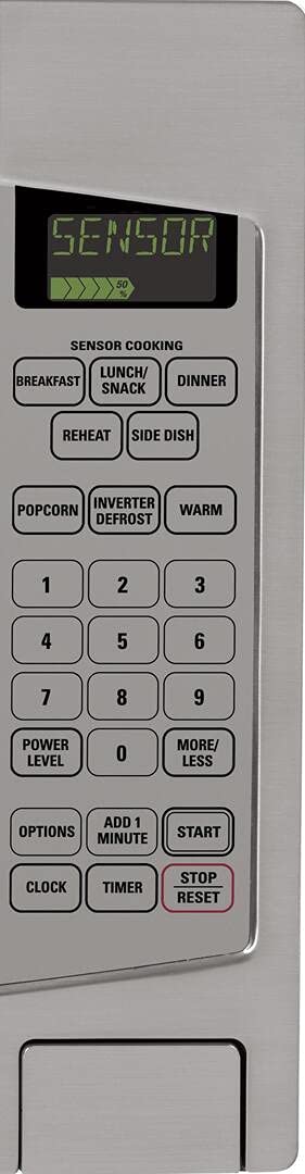 GE, GE JES2251SJ Micro-ondes de comptoir de 2,2 pi cu. en acier inoxydable avec dégivrage et commandes par capteur