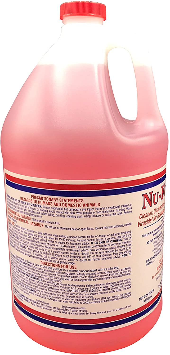 Nouvelle_mousse, Glissen Chemical 300048 EPA Registered 1 Purpose Cleaner Concentrate, donne 32 gallons de désinfectant/détergent/assainisseur de contact alimentaire/virucide, rose