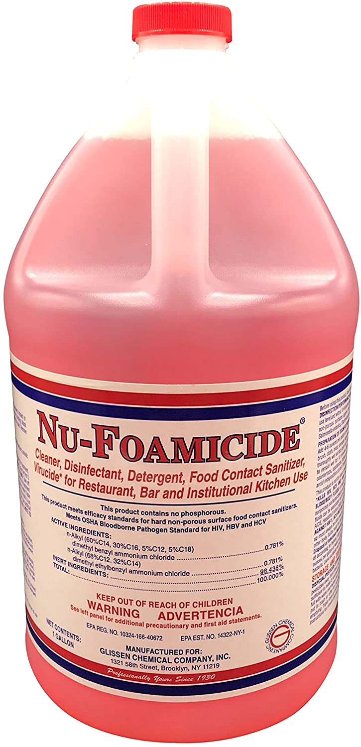 Nouvelle_mousse, Glissen Chemical 300048 EPA Registered 1 Purpose Cleaner Concentrate, donne 32 gallons de désinfectant/détergent/assainisseur de contact alimentaire/virucide, rose