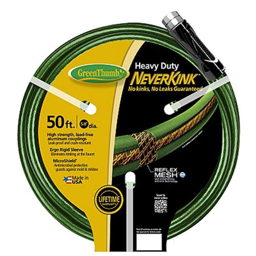 Teknor Apex, Green Thumb 784470 5/8" ID x 50' Green Neverkink Heavy Duty Garden Hose (tuyau d'arrosage très résistant)