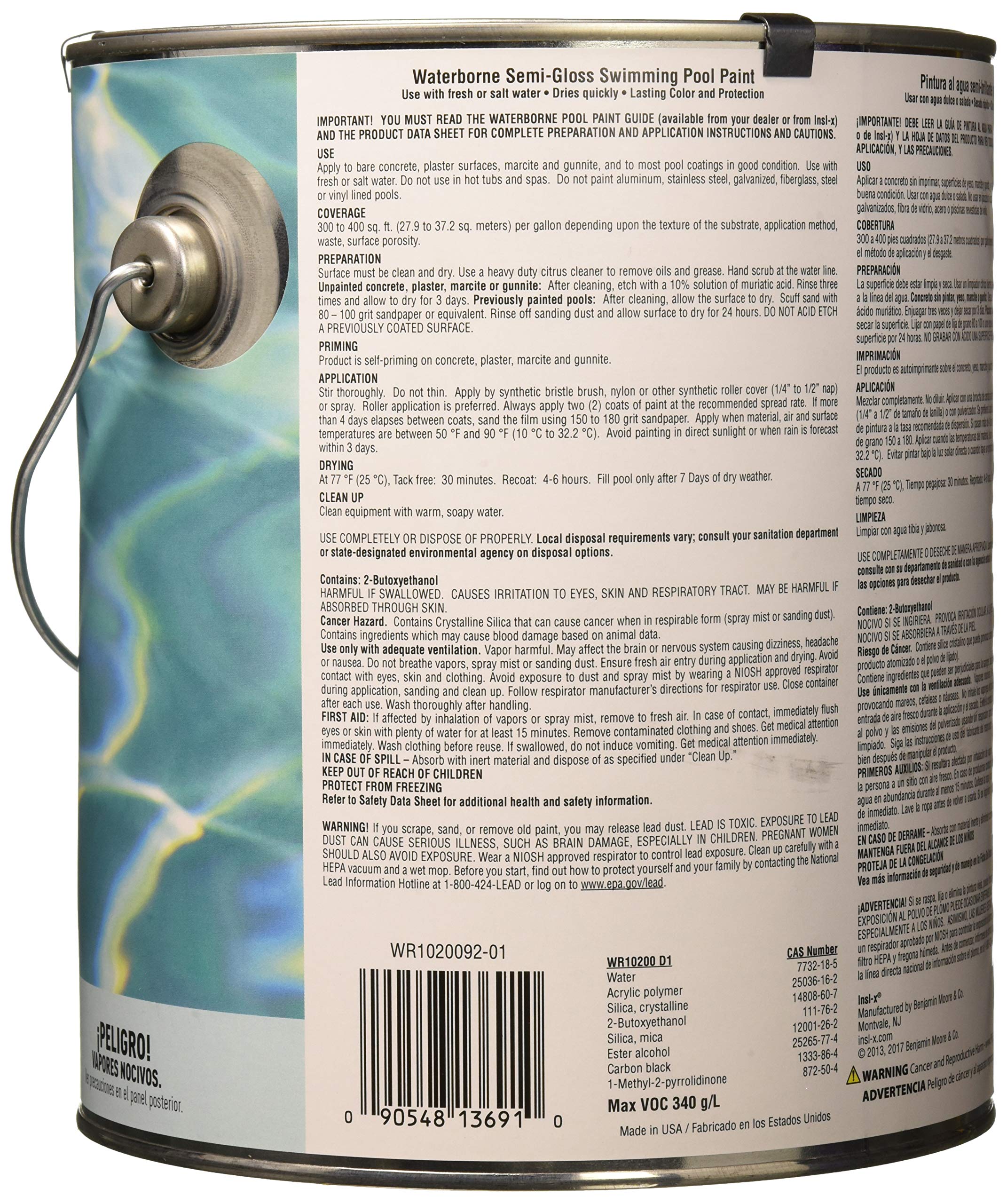 INSL-X, INSL-X Products WR1020092-01 Peinture pour piscine WATERBORNE