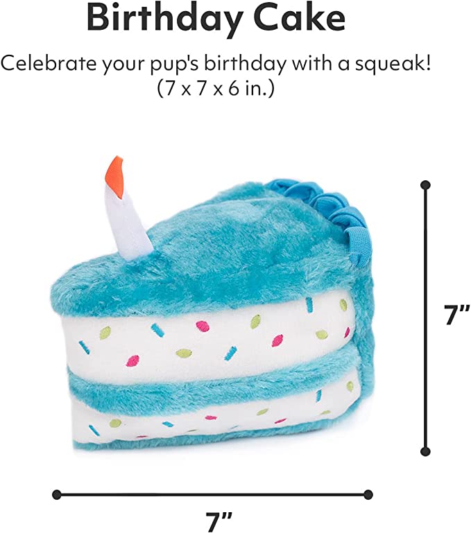 Zippy Paws, Jouet pour chien Birthday Cake, bleu