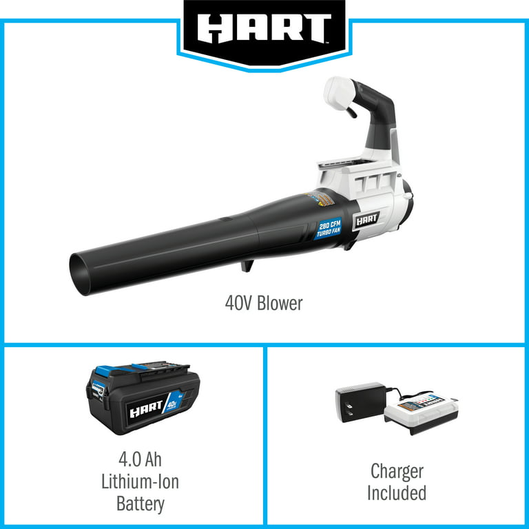 HART, Kit de ventilateur turbo sans fil HART 40 volts restauré, (1) batterie lithium-ion 4.0Ah (Remis à neuf)