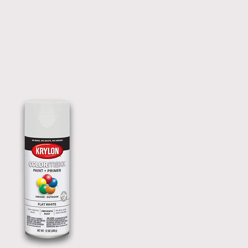 Krylon, Krylon K05548007 Peinture en aérosol et apprêt COLORmaxx pour intérieur/extérieur, blanc mat