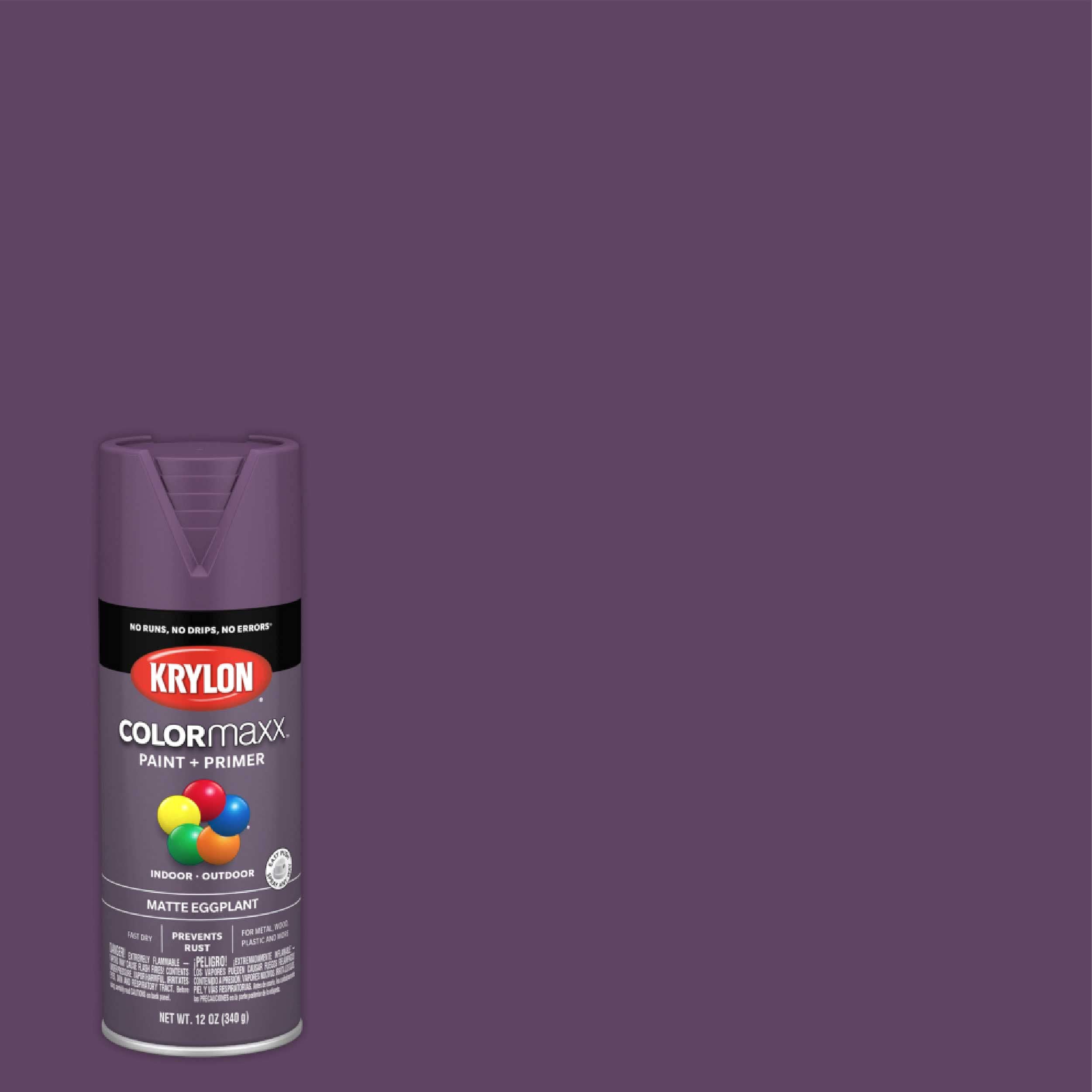 Krylon, Krylon K05594007 Peinture en aérosol Colormaxx, 12 onces (paquet de 1), aubergine