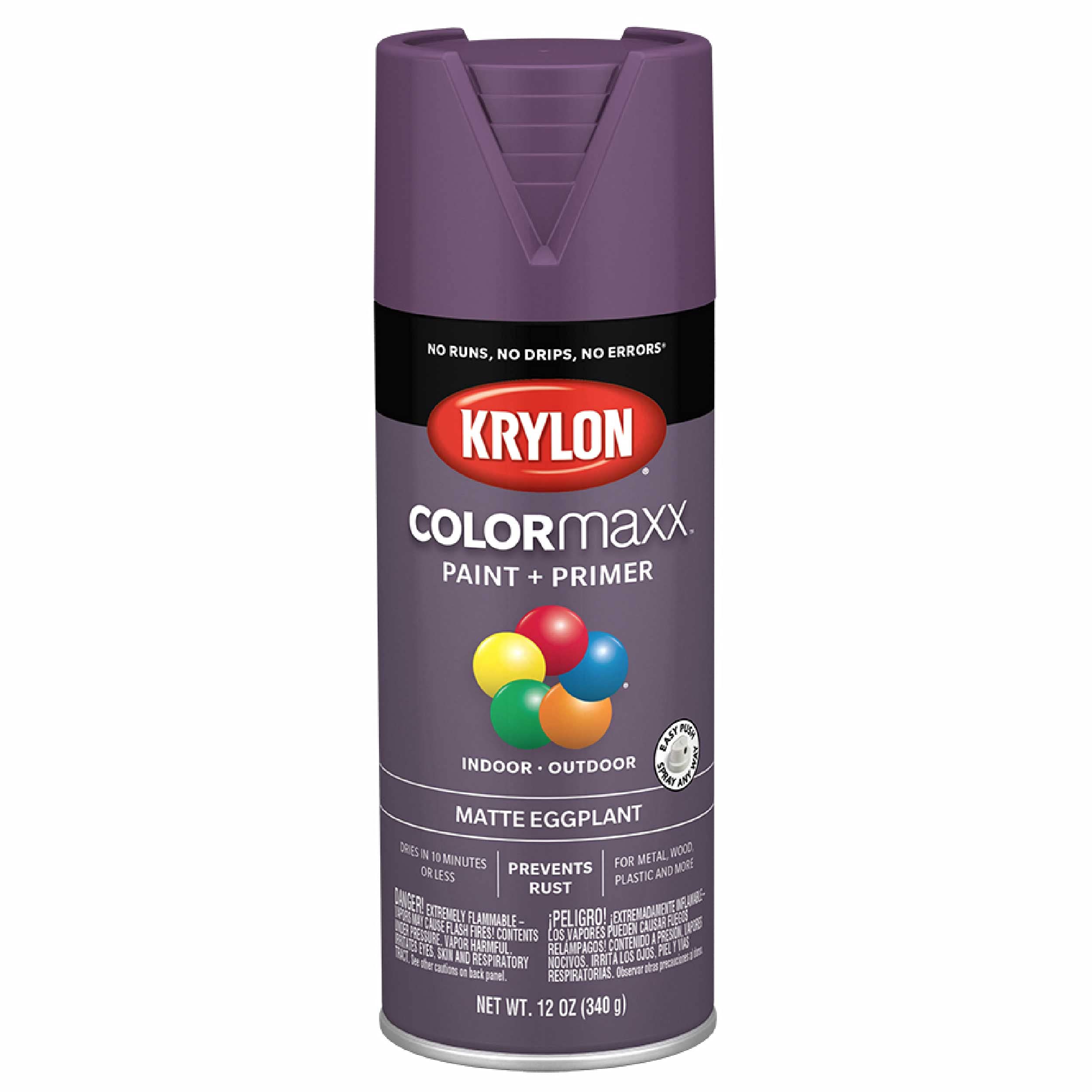 Krylon, Krylon K05594007 Peinture en aérosol Colormaxx, 12 onces (paquet de 1), aubergine