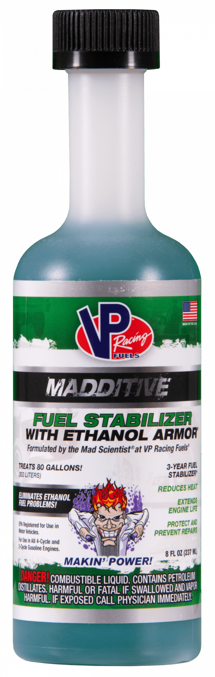 Vp Racing, Madditive Fuel Stabilizer With Ethanol Armor (2 & 4-cycle Engines) - 8 Oz