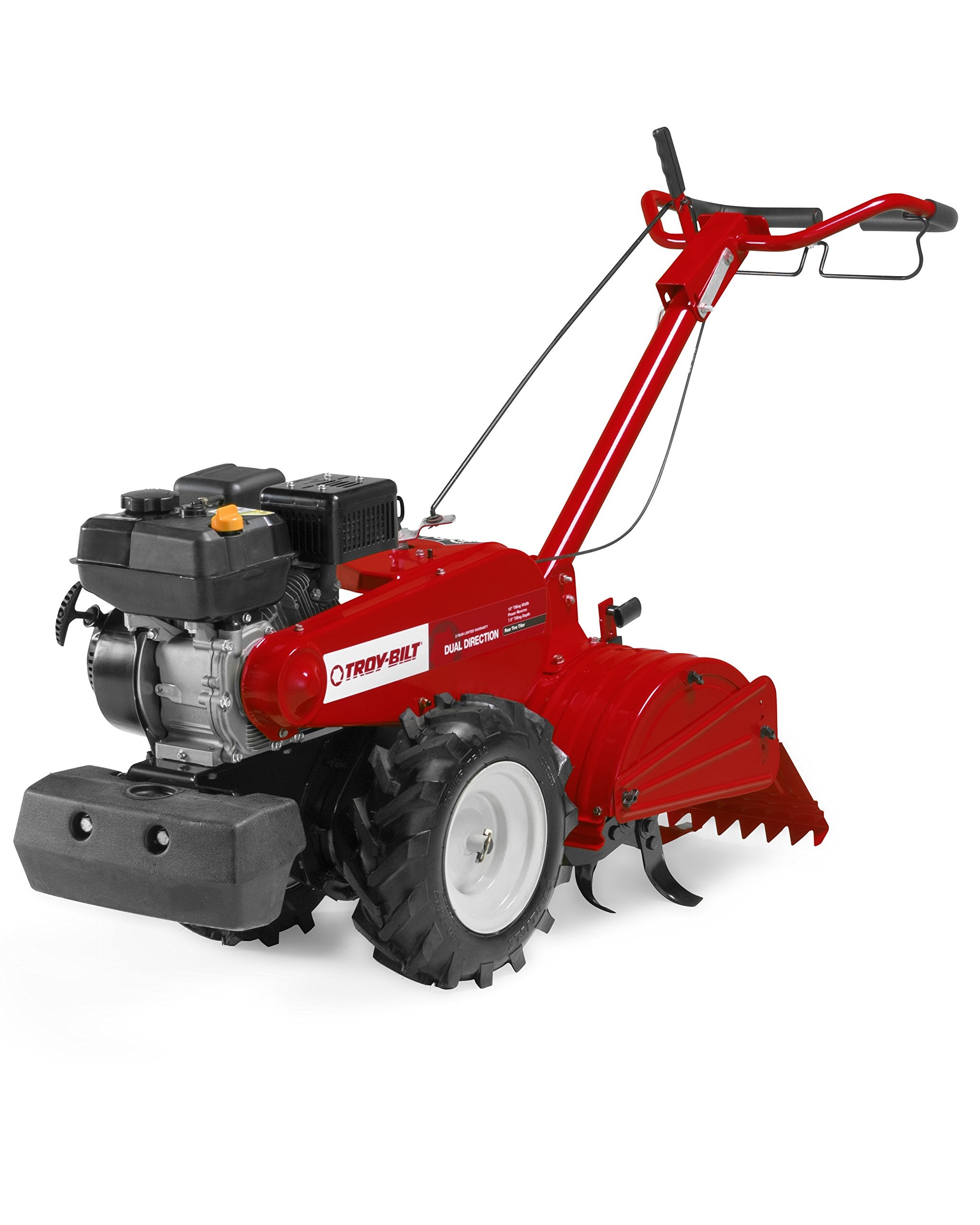 Troy-bilt, Motoculteur à dents arrière Mustang 18 po. 208 cm3 à moteur à essence à soupapes en tête avec options de labourage en avant et en arrière [Remanufacturé].