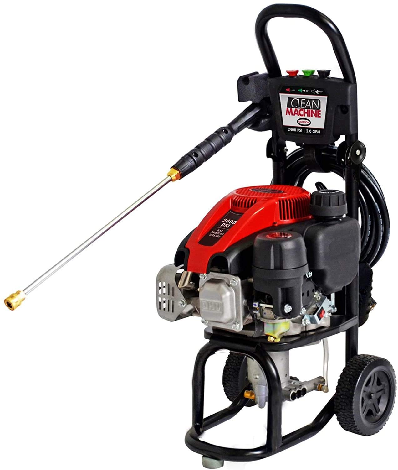 Simpson, Nettoyeur SIMPSON CM60912 Clean Machine 2400 PSI, 2.0 GPM, moteur Simpson, comprend un pistolet et une baguette, 3 buses QC, tuyau en santoprène de 1/4 po x 25 pi [ramassage local seulement].