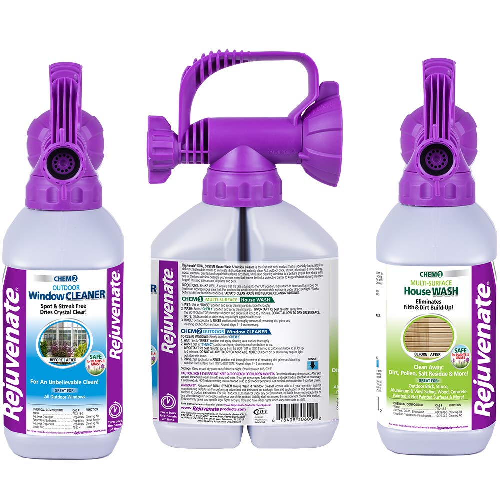 Rejuvenate, Rejuvenate Dual System Outdoor Window Cleaner & House Siding Cleaner with Hose-End Attachment (en anglais seulement)