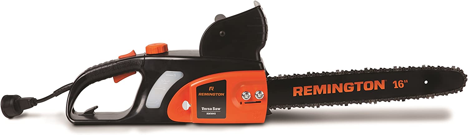 Remington, Remington RM1645 Versa Saw 12 Amp 16-Inch Electric Chainsaw with Automatic Chain with Auto Oiler-Soft-Touch Grip and Hand Guard