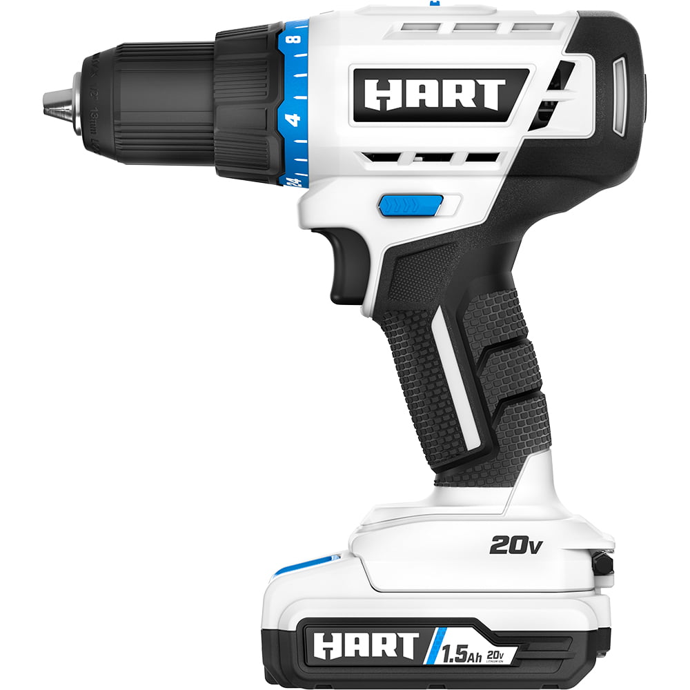 HART, (Restauré) HART 20-Volt Cordless 1/2-inch Drill/Driver Kit, (1) 1.5Ah Lithium-Ion Battery, Gen 2 (Refurbished)