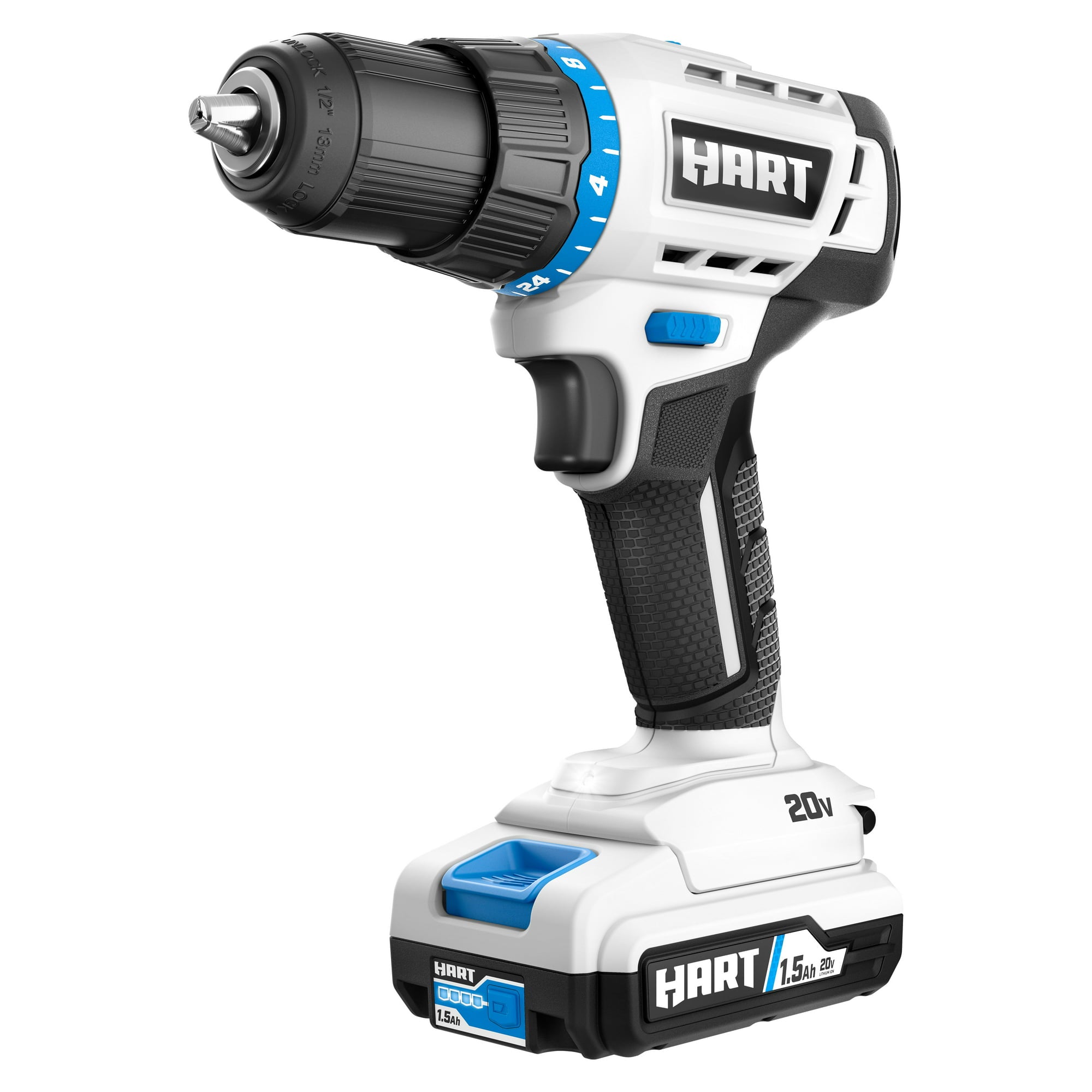 HART, (Restauré) HART 20-Volt Cordless 1/2-inch Drill/Driver Kit, (1) 1.5Ah Lithium-Ion Battery, Gen 2 (Refurbished)