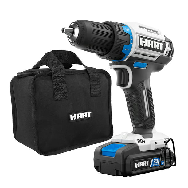 HART, (Restauré) HART 20-Volt Cordless Brushless 1/2-inch Drill/Driver Kit and 10-inch Storage Bag (1) 2Ah Lithium-Ion Battery (Refurbished)