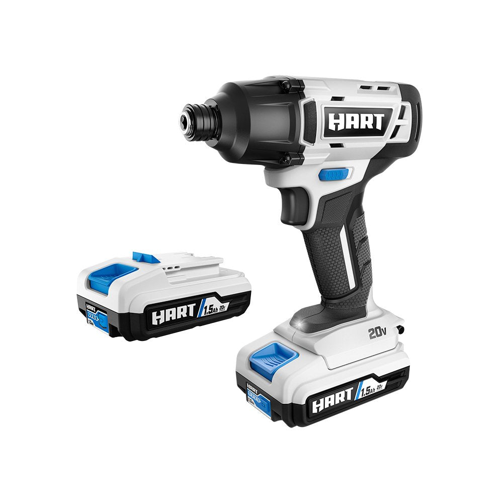 HART, (Restauré) HART 20-Volt Cordless Impact Driver Kit, (2) 1.5Ah Lithium-Ion Batteries, Gen 2 (Remis à neuf)