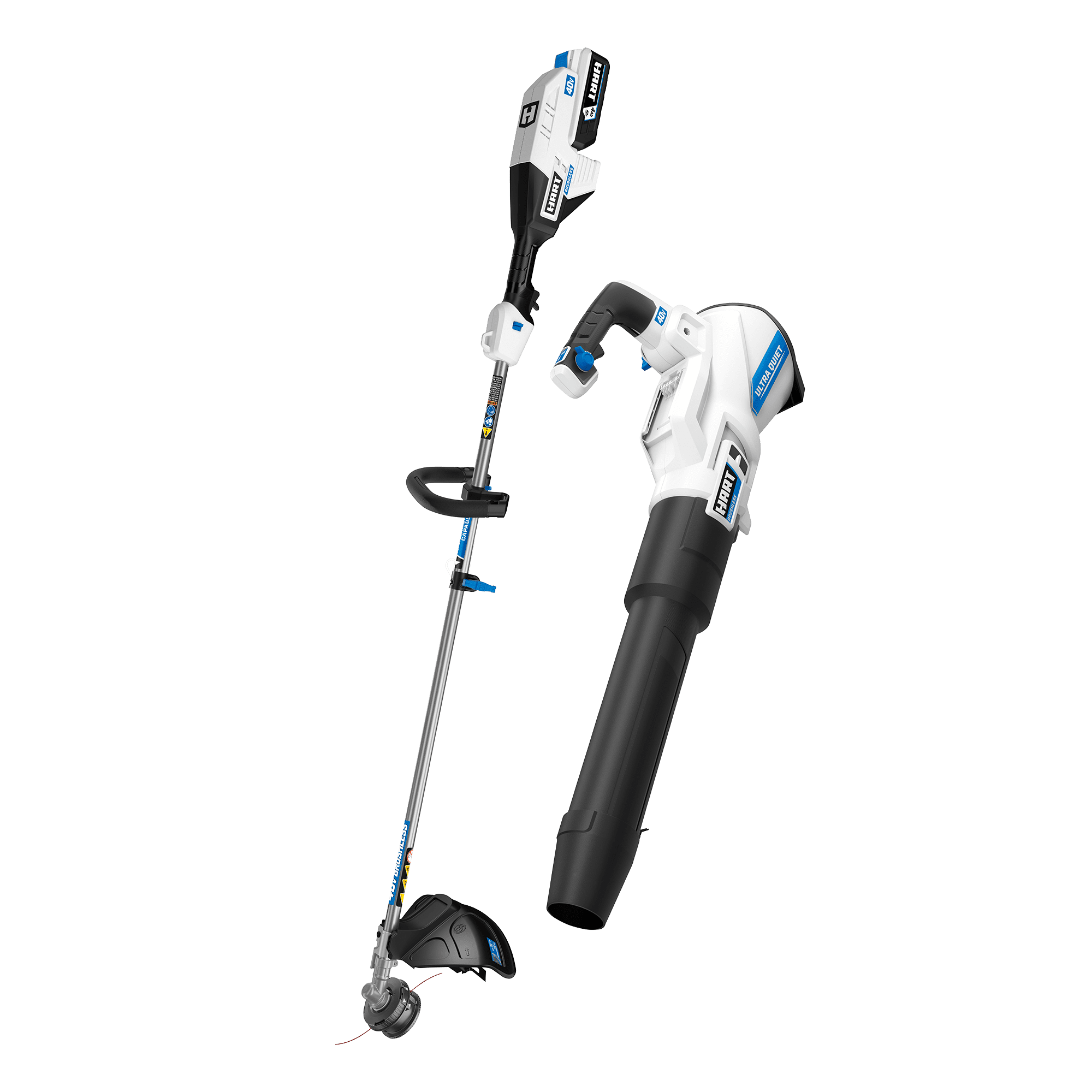 HART, (Restauré) HART 40-Volt Cordless Brushless 15-inch String Trimmer & 600 CFM Blower Kit, (1) 4.0Ah Lithium-Ion Battery and Charger (Refurbished)