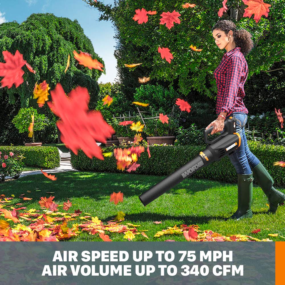 Worx, Restauré Scratch and Dent Worx 20V Turbine Cordless Two-Speed Leaf Blower Power Share (Tool Only) - WG547.9 (Refurbished)