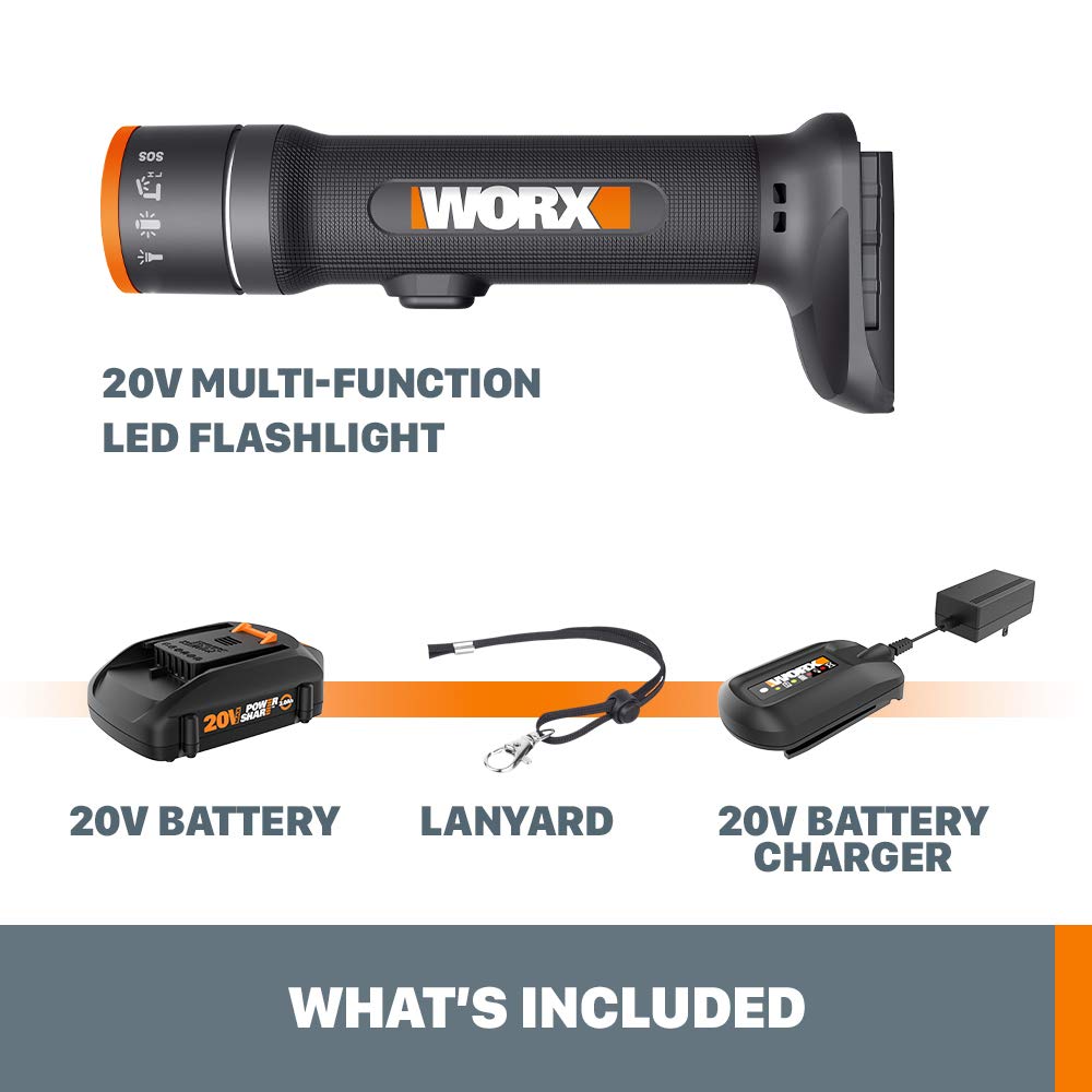 Worx, Restauré Scratch and Dent Worx WX027L 20V Power Share Multi-Function LED Flashlight (Refurbished)