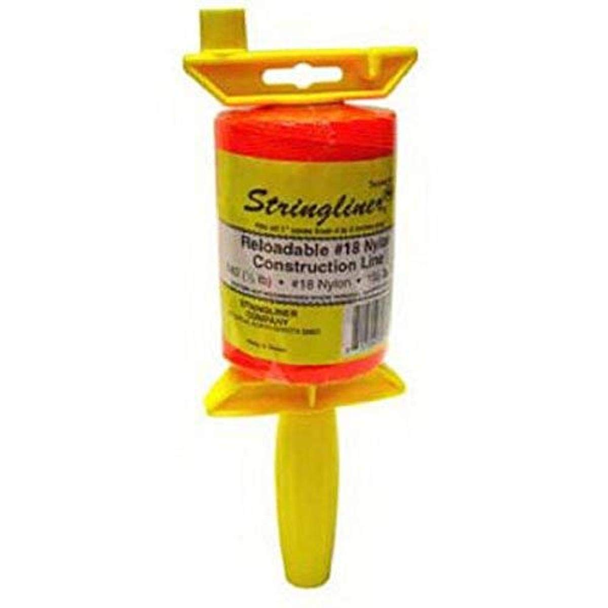 Stringliner, STRINGLINER Company 25406 Enrouleur de Ligne Torsadée 540-Pieds rechargeable, Orange Fluorescent