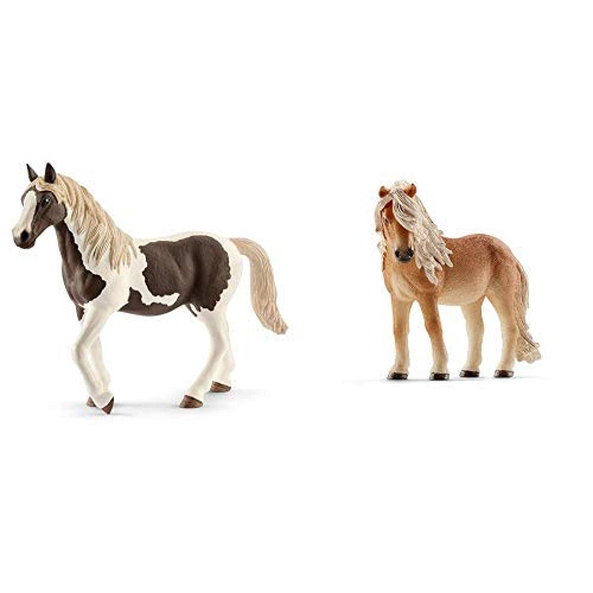 Schleich Amérique du Nord, Schleich 13830 - Pinto Stute & 13790 - Island Pony Stute, Tier Spielfigur